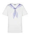 Moschino T-shirt In Interlock Di Cotone Con Stampa In White
