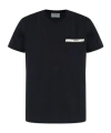 Moschino Logo Ribbon Pocket T-shirt In Black Cotton In Black