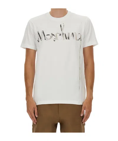 Moschino Couture Printed Cotton Tshirt In White