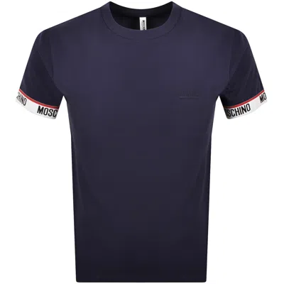 Moschino Short Sleeve Tape T Shirt Navy In Blue
