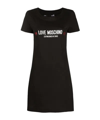 Moschino Short-sleeved Dress In Black