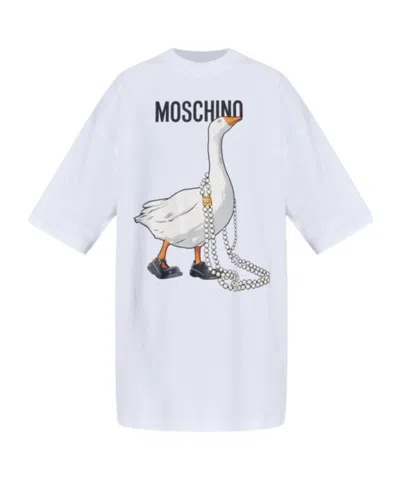 Moschino Short-sleeved Dress In White