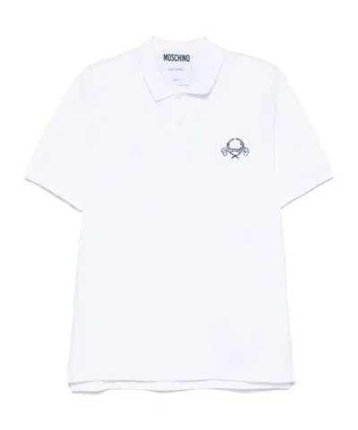 Moschino Short-sleeved Polo Shirt In White