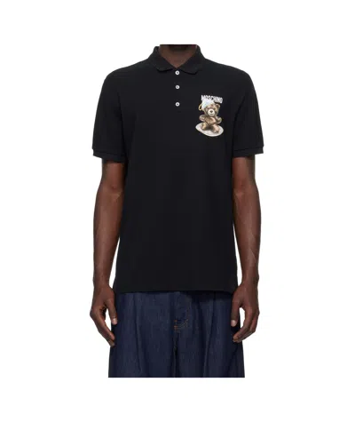 Moschino Short-sleeved Polo Shirt In Black