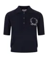 Moschino Knitwear Polo Collar Short Sleeves In Blue