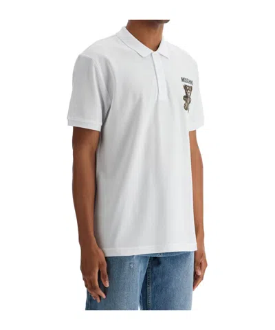 Moschino Short-sleeved Polo Shirt In White
