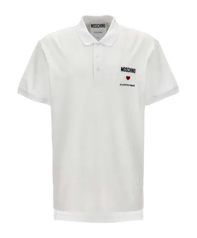 Moschino Short-sleeved Polo Shirt In White