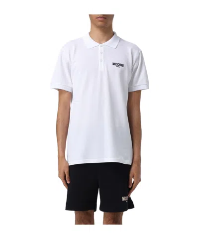 Moschino Short-sleeved Polo Shirt In White