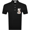 Moschino Graphic Print Polo Shirt With Side Slits In Black