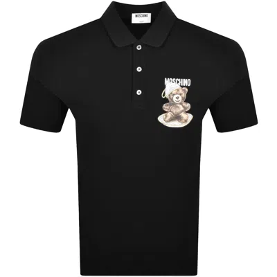 MOSCHINO MOSCHINO SHORT SLEEVED POLO T SHIRT BLACK