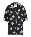 Moschino Floral Print Silk Shirt In Black