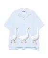 Moschino Goose-print Shirt In Blue