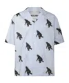 Moschino Poplin Shirt Allover Chimpanzee In White