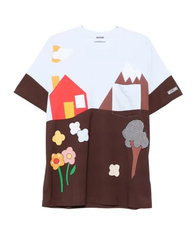 Moschino Short-sleeved T-shirt In Brown