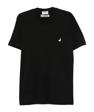MOSCHINO EMBROIDERED-GOOSE T-SHIRT
