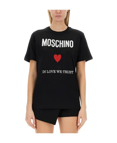 Moschino Short-sleeved T-shirt In Black
