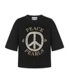 Moschino Black Cotton Logo Print T-shirts In Black