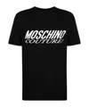 Moschino Logo Cotton Blend T-shirt In Black