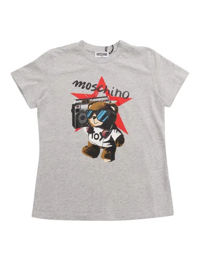 Moschino Kids' Short Sleeved T-shirt In Grey