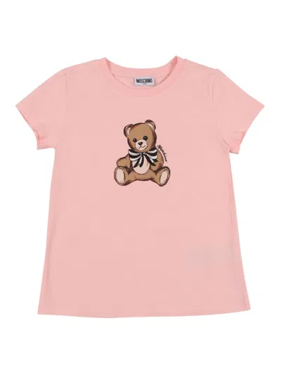 Moschino Kids' Short Sleeved T-shirt In Pink