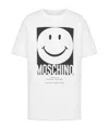 Moschino Crew Neck Smiley Print Graphic T-shirt Straight Hem In White