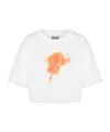 Moschino Playful Ice-cream Print Cropped T-shirt In White