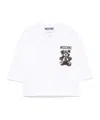 Moschino Cropped T-shirt With Playful Teddy Bear Design In White