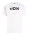 Moschino Cotton T-shirt With Contrasting Logo Detail In White