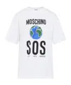 Moschino Graphic Print Crew Neck Short Sleeves Top In White