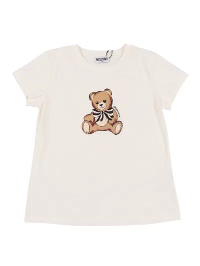 Moschino Kids' Short Sleeved T-shirt In White