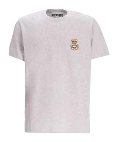 Moschino Teddy Bear Appliqué Cotton T-shirt In White