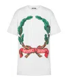 Moschino T-shirt In Organic Jersey Laurel Crown In White