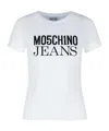 Moschino Ribbed Crew-neck Cotton T-shirt With Short Sleeves In White