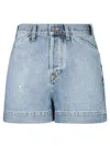 Moschino Denim Shorts With Rolled Hem And Pockets