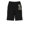 Moschino Logo Sweatpants Shorts In Black