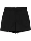Moschino Tailored Shorts With Belt Loops And Button Detail In Black