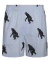 Moschino Knee Length Printed Shorts With Elastic Waistband In Blue