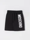 Moschino Logo Print Cotton Sweat Shorts In Black