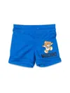 Moschino Light Blue Shorts For Babies With Teddy Bear And Logo In Multicolour
