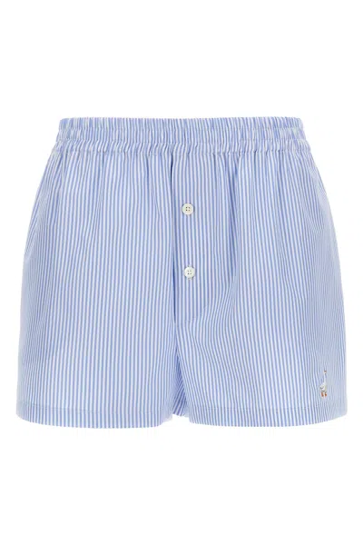 Moschino Shorts 'striped Poplin' In Azzurro