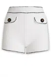 Moschino Cotton Shorts Textured Fabric In White