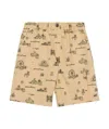 Moschino Shorts With Illustration Print In Beige