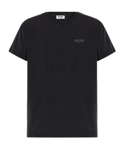 Moschino Crew Neck Short Sleeve Mens Shirt In Black