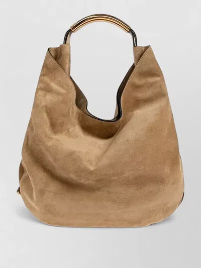Moschino Shoulder Bag Casual Style Gold Tone Hardware In Brown