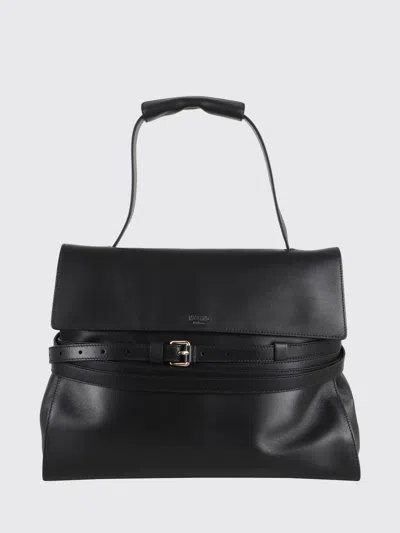 Moschino Tie Me Shoulder Bag In Black