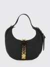 Moschino Crescent-shaped Handbag With Gold-tone Accents In Blue