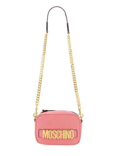 Moschino Shoulder Bag With Logo In Pink