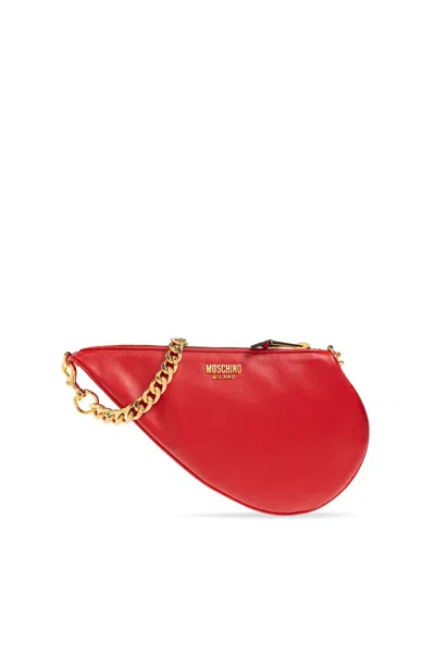 Moschino Shoulder Bag With Logo In Red