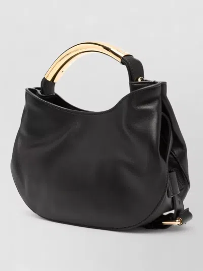 Moschino Shoulder Clutch Bag Adjustable Strap Handle In Black