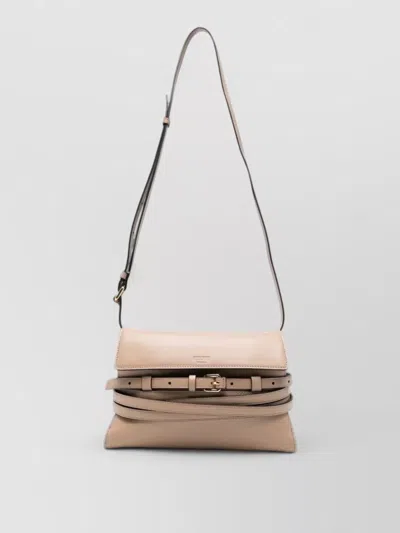 Moschino Shoulder Clutch Bag Adjustable Strap Hardware In Neutral